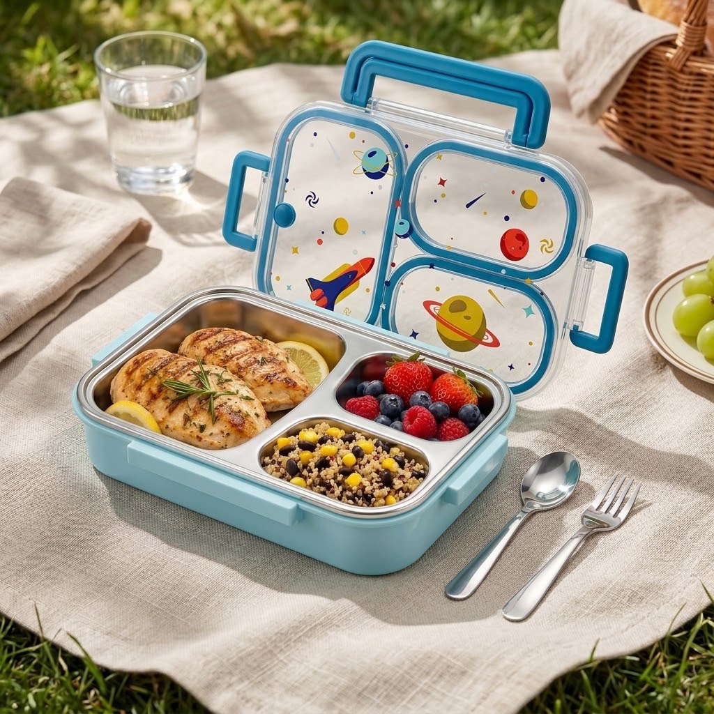 Food Storage Oven Safe - Uroczy pojemnik na lunch z przegródkami,