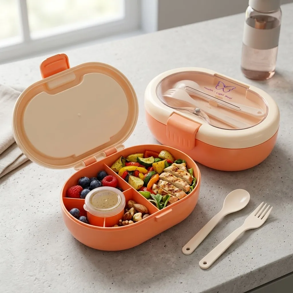 Food Storage With Dividers - Plastikowe pudełko na lunch w stylu