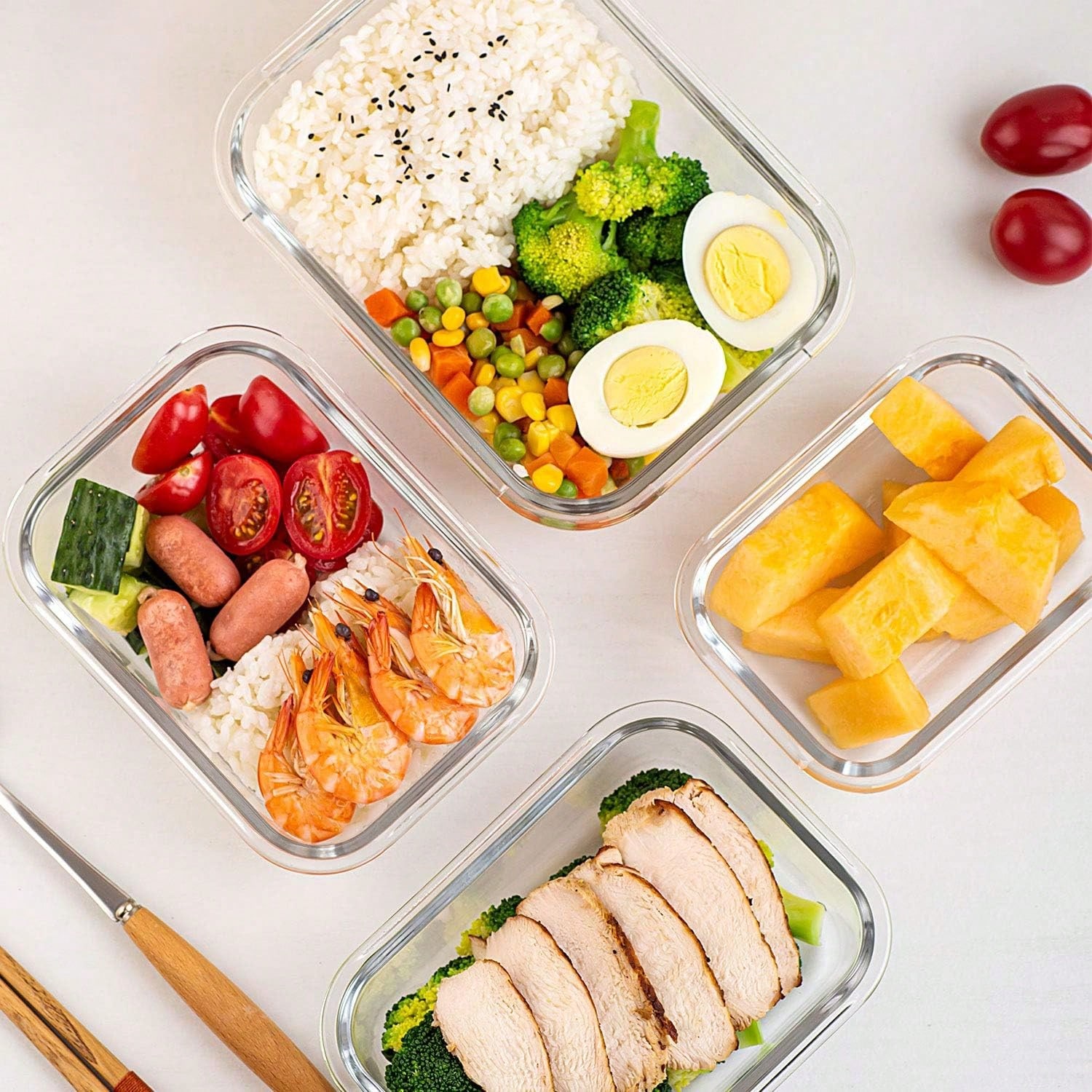 10 sztuk szklanych pojemników  – Food Storage Meals recenzja i cena